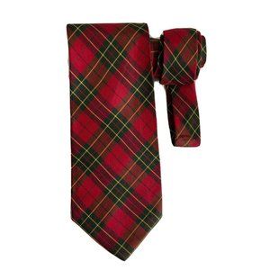 ETRO Red Plaids & checks Silk Tie ITALY 56”/ 4" EC